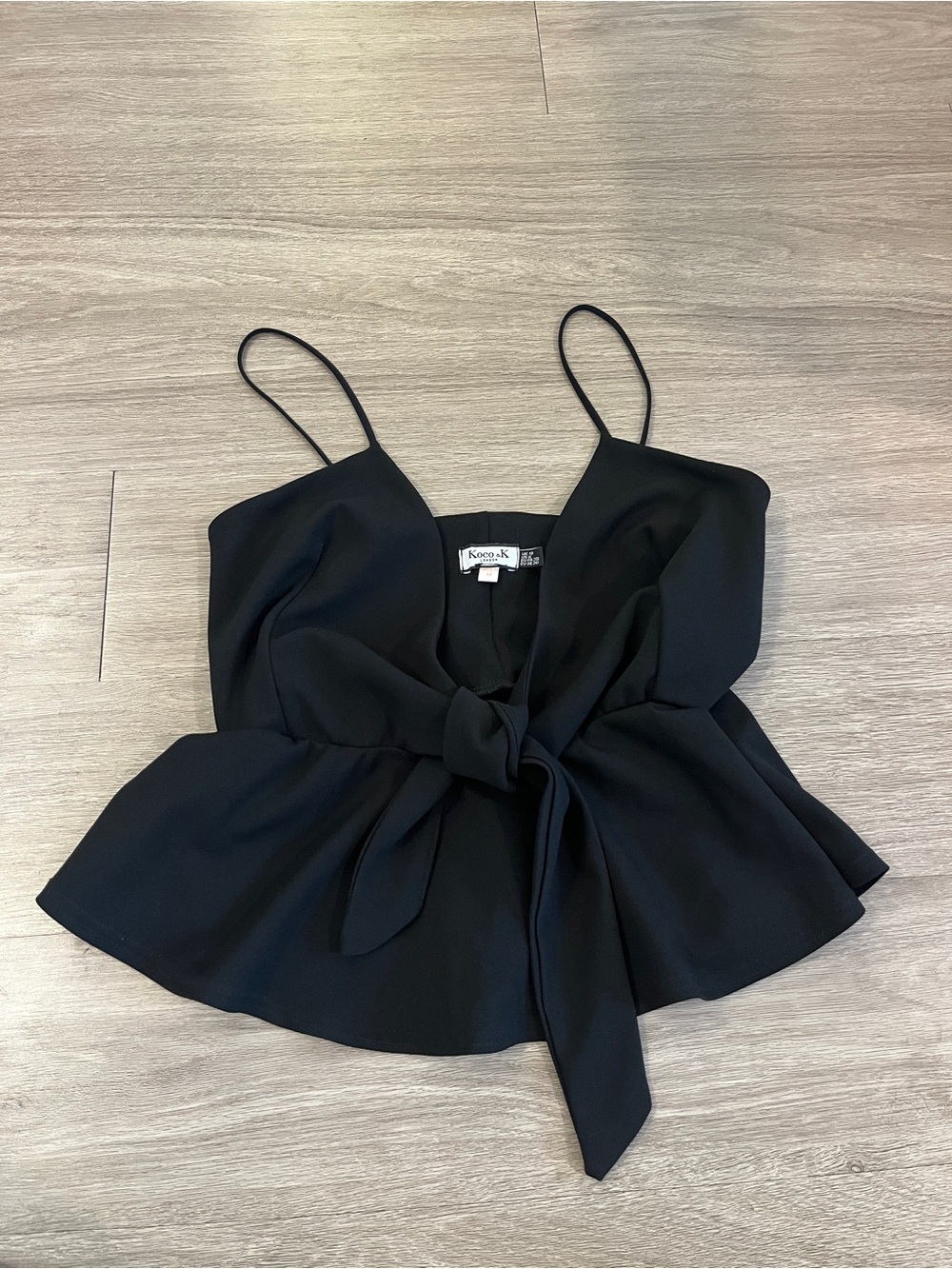 Black Tie-Front Going Out Top